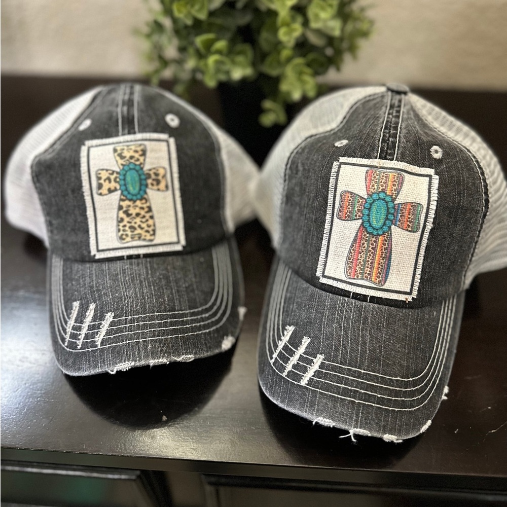 New! Serape & Animal Print Cross Baseball Caps